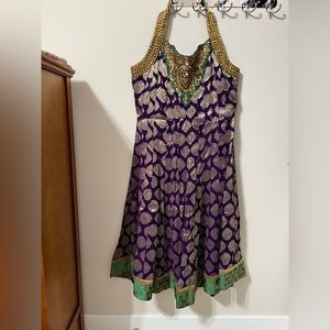 Purple Silk & Zardozi Kurta